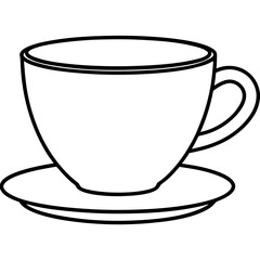 Simple Tea Cup Linework Art