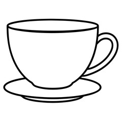 Simple Tea Cup Linework Art