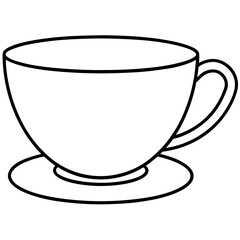 Simple Tea Cup Linework Art