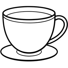 Simple Tea Cup Linework Art