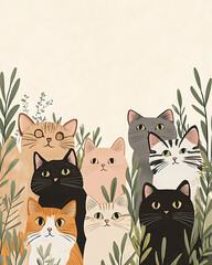 pet cat in illustrator drawing