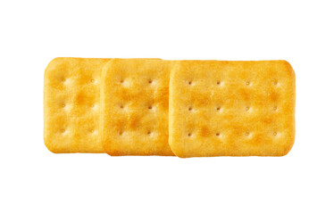 Cheese crackers isolated. Cheese crackers isolated on white background, top view.