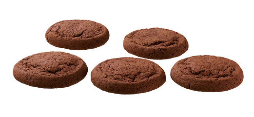 Chocolate brownie cookies isolated. Chocolate cookies isolated isolated on white background.