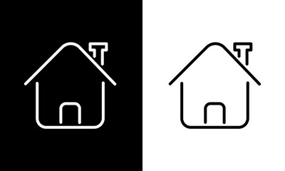simple house icon, building, editable