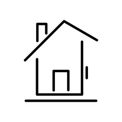 simple house icon, building, editable