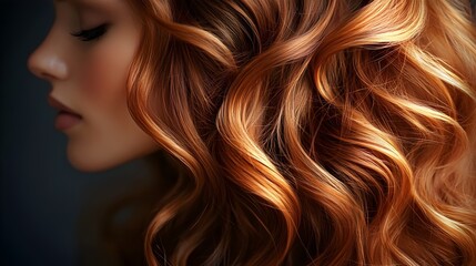 woman with long curly hair ideal for a website header for hairstyles or wigs