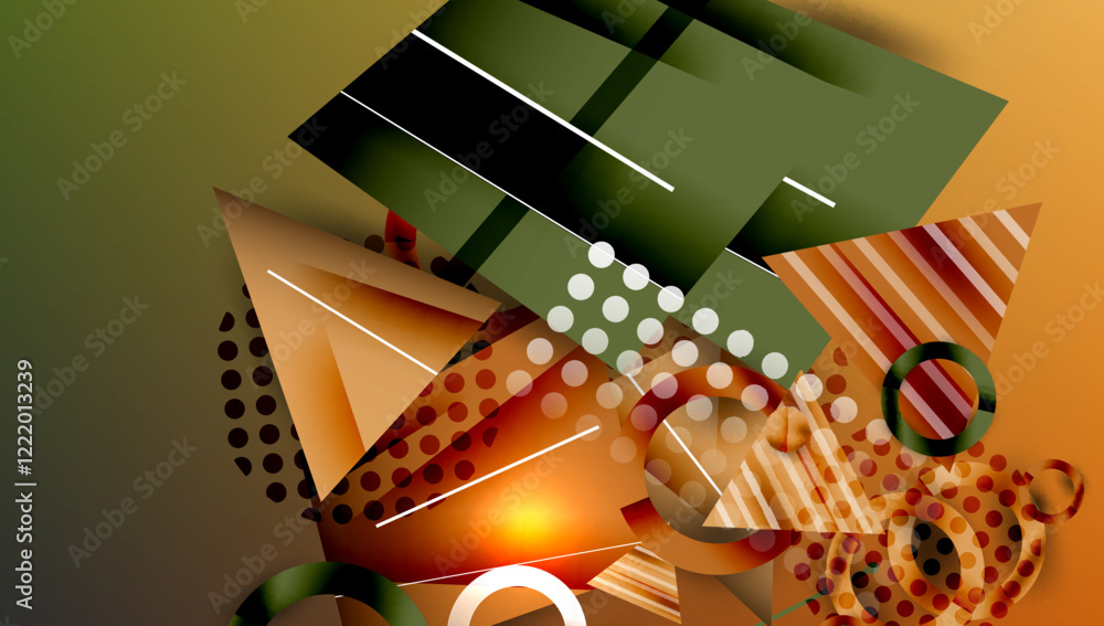 Poster creative triangles and circles composition