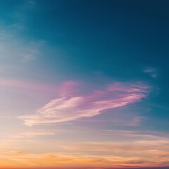 Obraz premium Serene Sunset Sky Pastel Cloudscape Evening Atmosphere Color Gradient