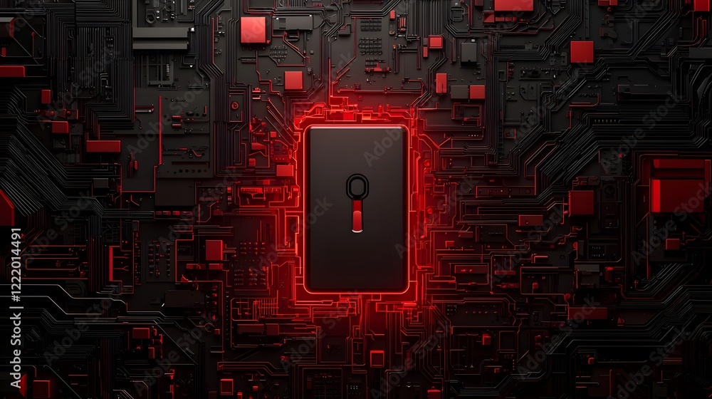 Aufkleber cyber risk mitigation system with radiant digital lock network in 3d a futuristic and high tech appr