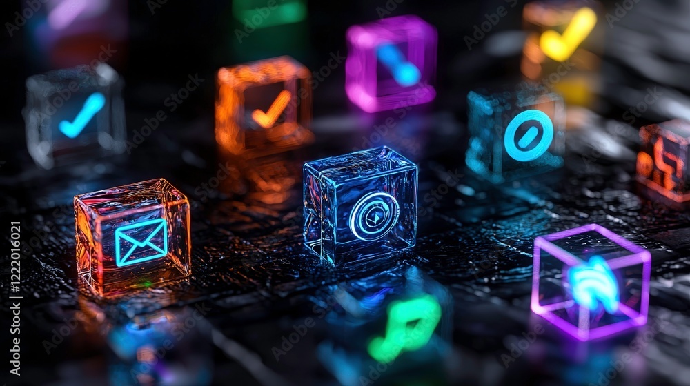 Poster creating high fidelity app icon designs for business chat applications in a digital workspace enviro