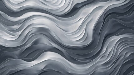 Obraz premium Abstract gray and silver wave design with flowing lines and smooth curves, modern technology-inspired vector background