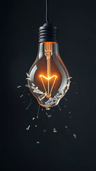 A lightbulb shattering mid-illumination, symbolizing the fragility of ideas under sudden pressure.


