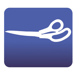 Cute cartoon hand drawn vector Scissors icon silhouette.