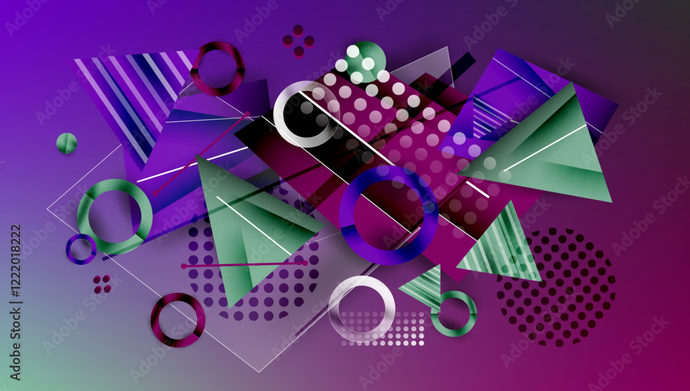 Poster creative triangles and circles composition