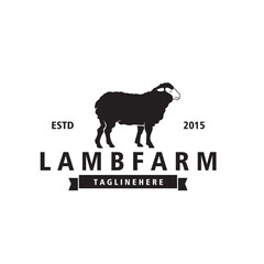 Livestock Farm Sheep Lamb Goat Logo Vector Design