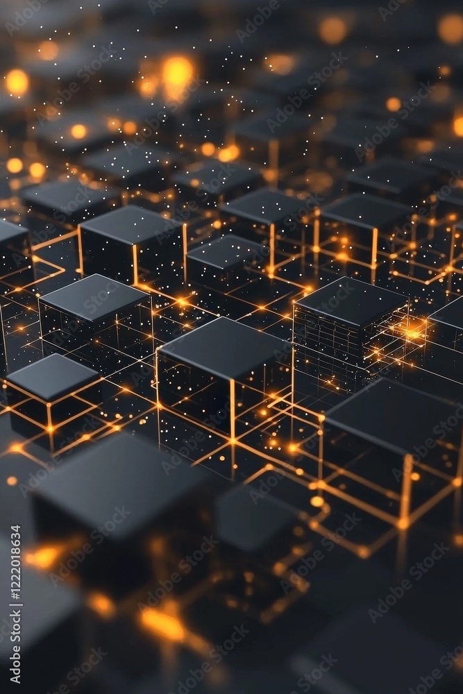 Aufkleber sudoku grid glowing brightly with a backdrop of dynamic geometric designs