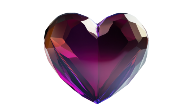 Purple heart on transparent background