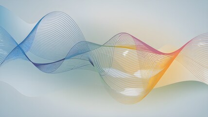  Abstract waves, flowing lines, gradient colors, smooth curves, colored minimal background