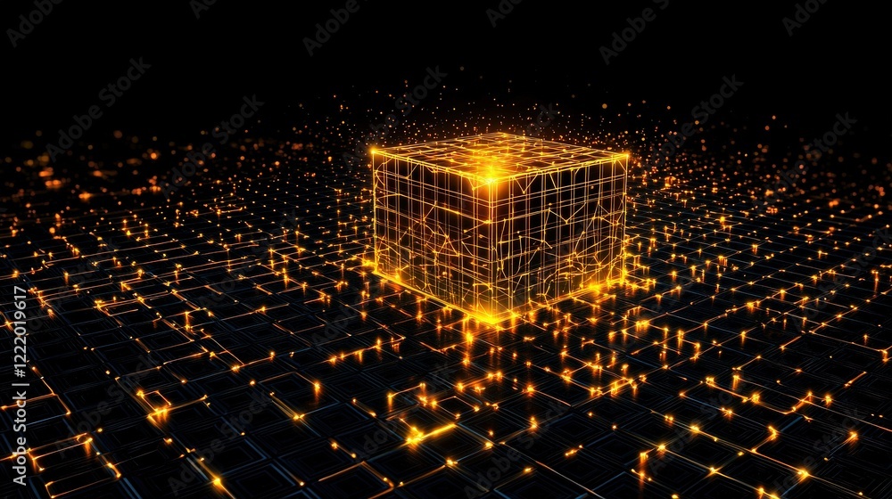 Poster sudoku grid transforming into a glowing network of interconnected lines