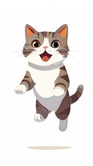 the AI Image Generator, Jumping Cartoon Style Cat