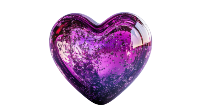 Purple heart on transparent background - Powered by Adobe