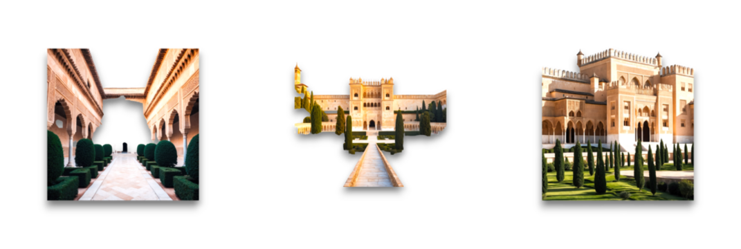 Isolated architectural elements on transparent background