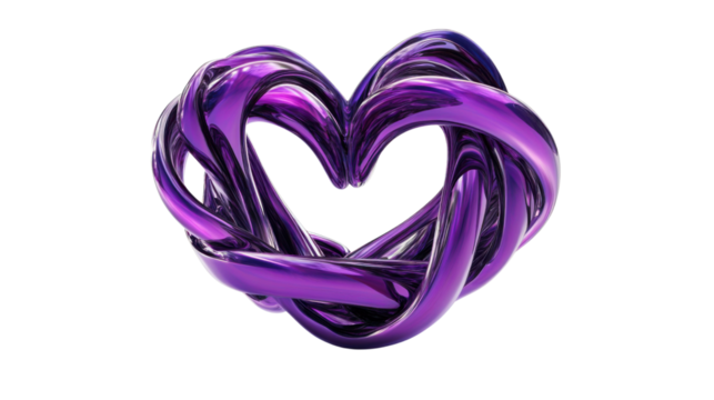 Purple heart on transparent background