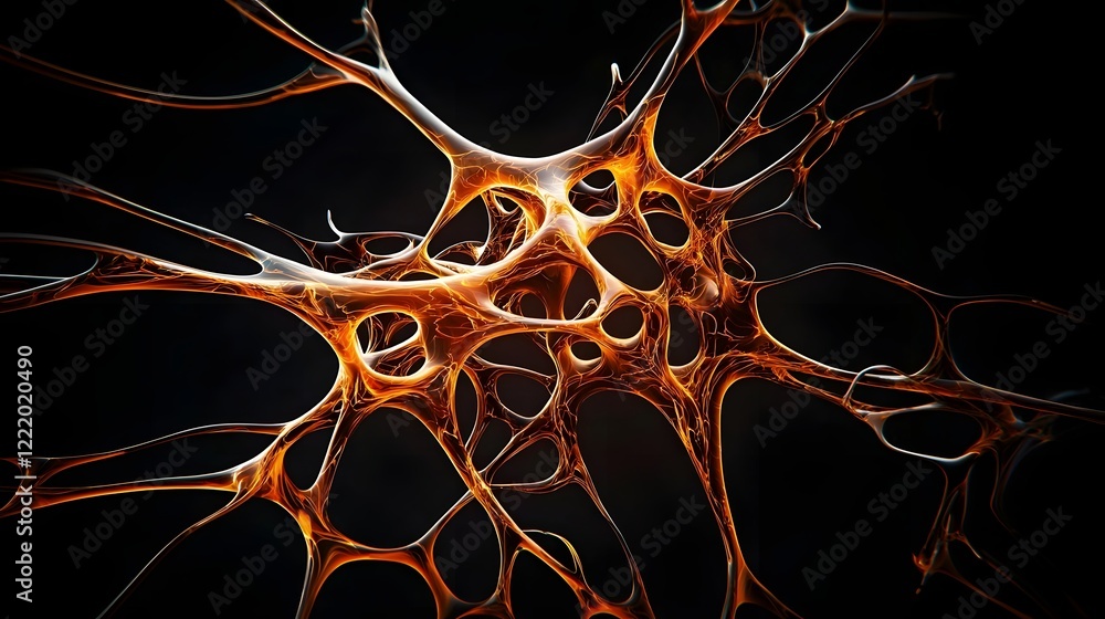 Poster innovative luminous neural power web 3d with abstract digital technology and organic connectivity co