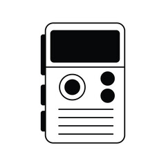 Dictaphone glyph  icon with white background vector stock illustration