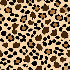 Soft Gradient Cheetah Spot Seamless Pattern in Beige, Brown, and Black