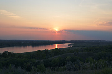 sunset over the river