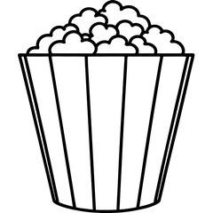 Popcorn Bucket Line Art Vector