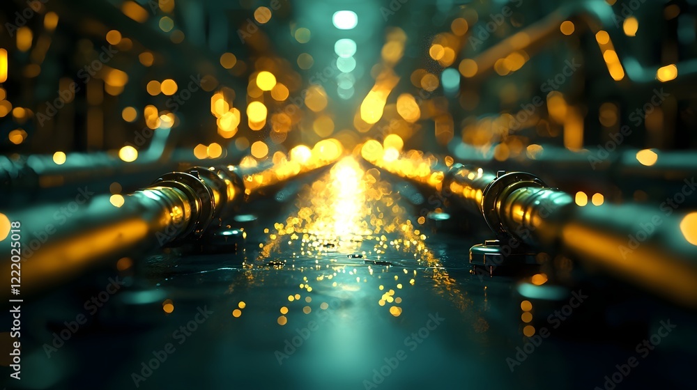 Poster renewable clean energy network featuring radiant interconnected pathways and dynamic 3d the flow of 