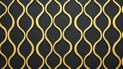 Fototapeta premium Elegant Gold Wave Pattern on Dark Texture Background for Design Use