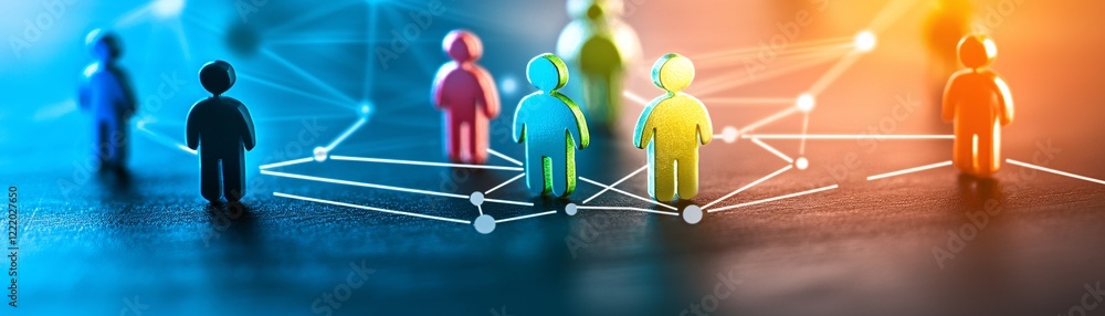 Poster a visually appealing network diagram illustrating demographic clusters and target audience segments
