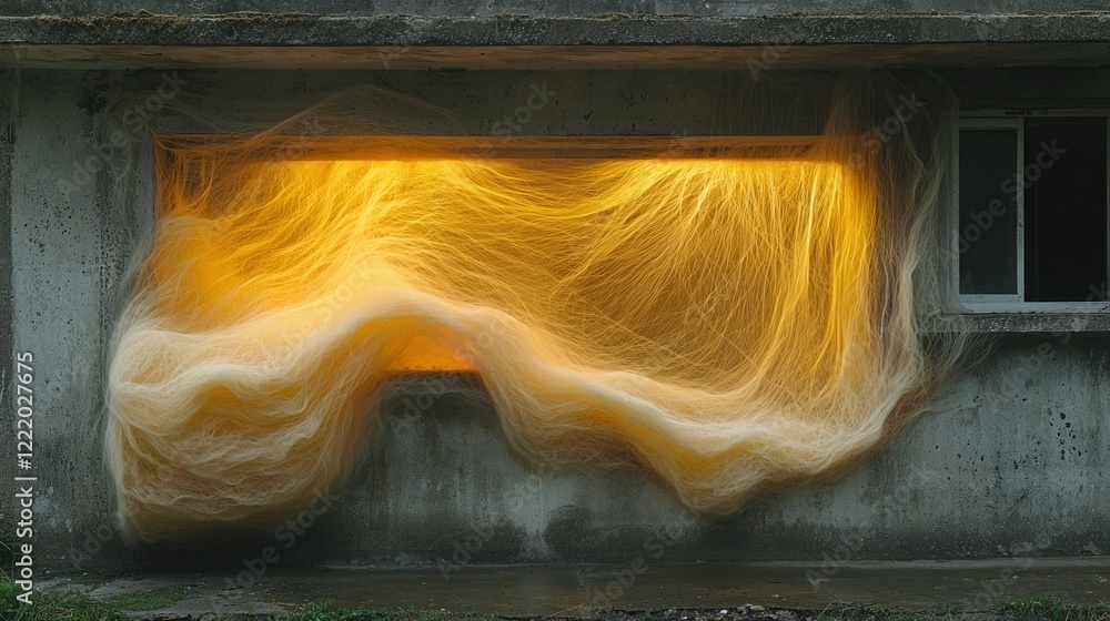 Poster illuminated threads: a serene study in light and texture