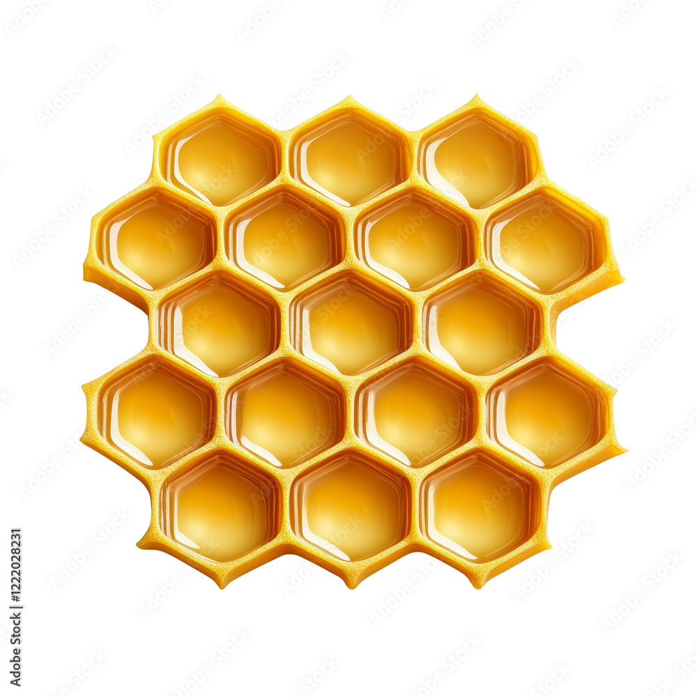 Aufkleber a close-up image shows a section of honeycomb filled with golden honey, showcasing its texture and n