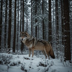 Obraz premium The bond between forest wolves and their territory.