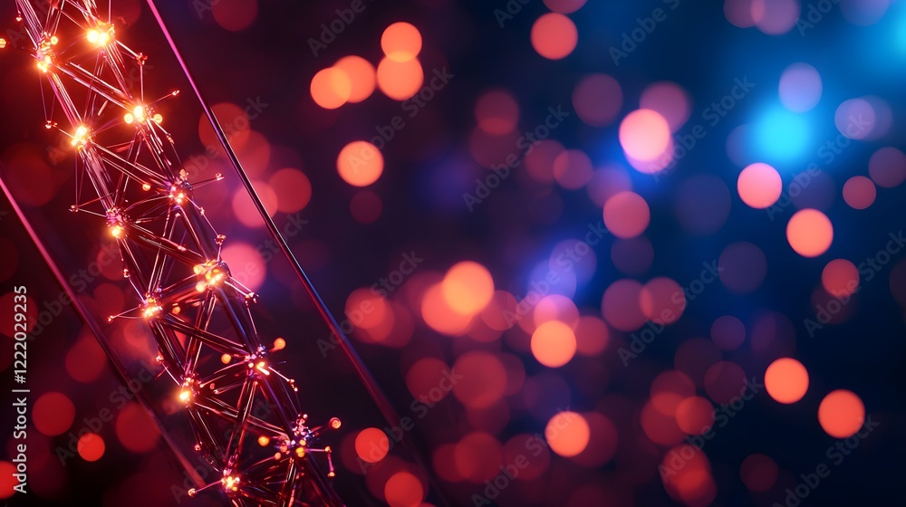 Aufkleber abstract futuristic background with colorful bokeh and lights