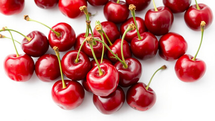 cherries on white background