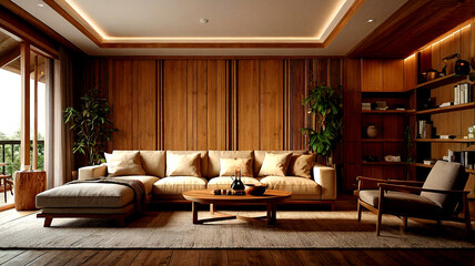 Stylish Contemporary Living Room with Chic Decorative Accents