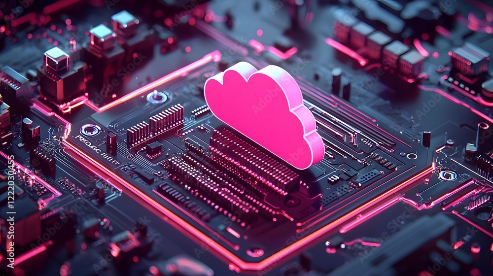 Poster vibrant protective digital shield safeguarding a high tech cloud network 3d depicting cybersecurity 