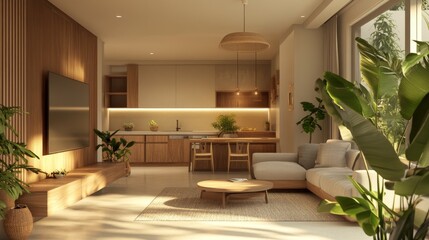 Modern and Eco-Friendly Workspace Using Natural Materials