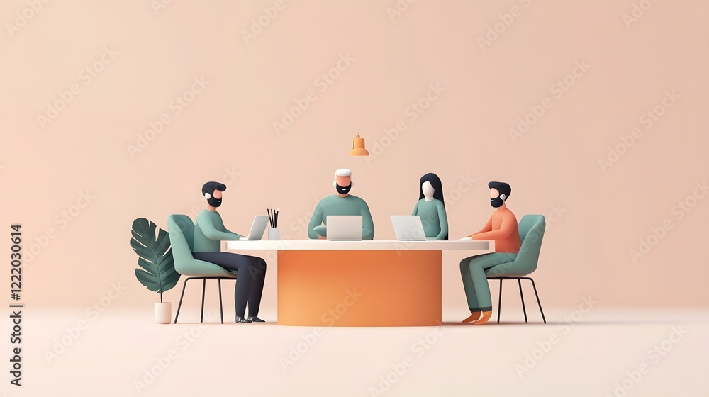 Aufkleber virtual in a global 3d workspace teamwork and innovation through digital tools for remote profession