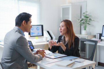 Business Professionals Engaging in Productive Discussion