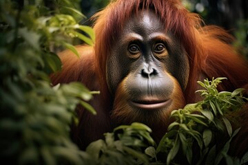 Obraz premium Orangutan wildlife monkey mammal.