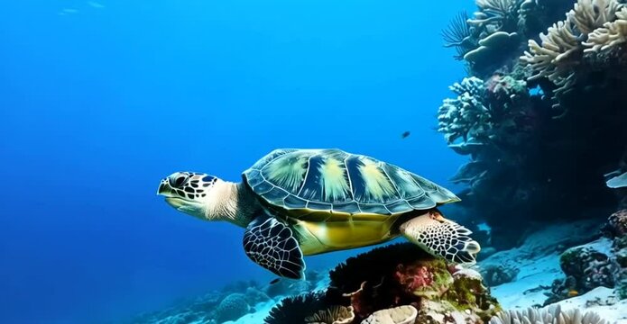 green sea turtle, seamless lopping video 4k hd time lapse