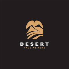 Desert or sahara wilderness logo outdoor adventure emblems, badges patches design template