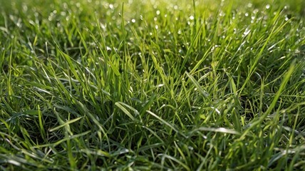 Obraz premium Nature view of green grass for background and wallpaper