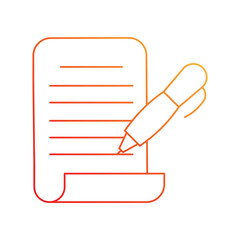 Naklejka premium Writing gradient icon with white background vector stock illustration